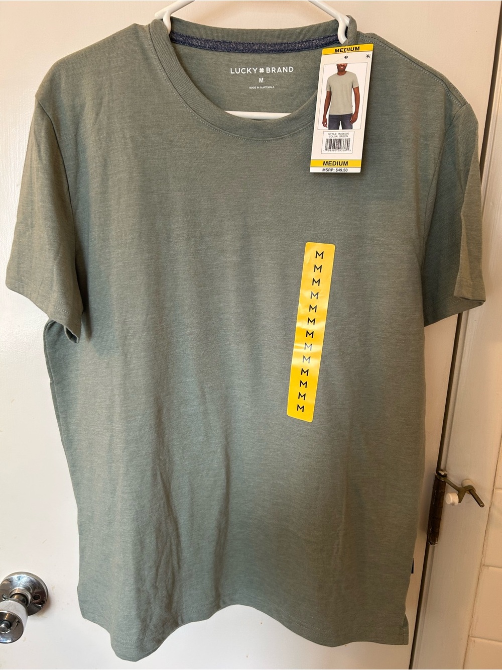 Lucky Brand Men's Short Sleeve Tee in Sage Green NWT MSRP $49